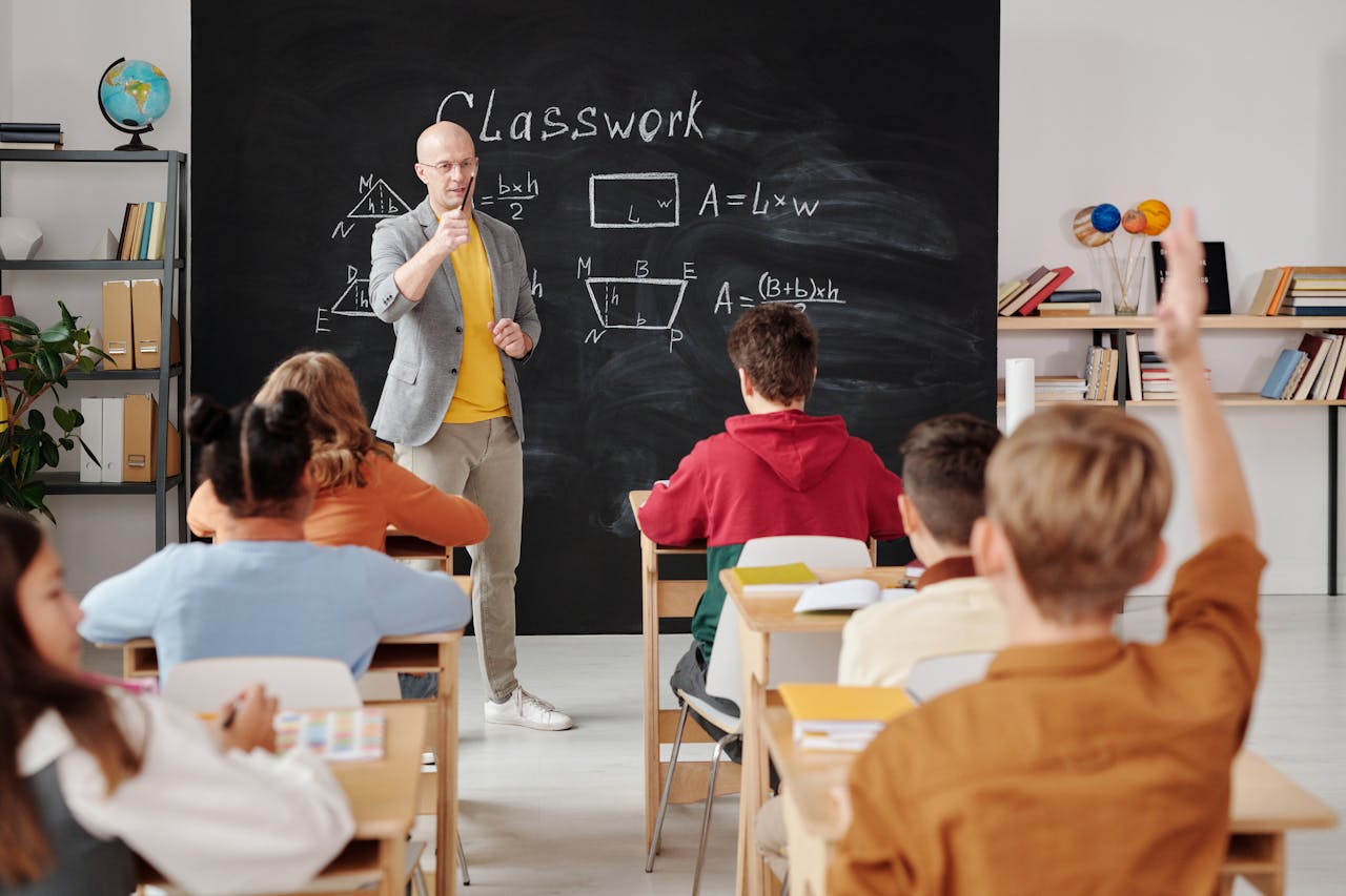 Children learning on school