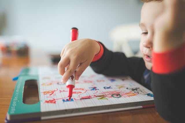 Toddler learning to write